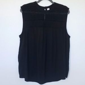 Black smocked tank